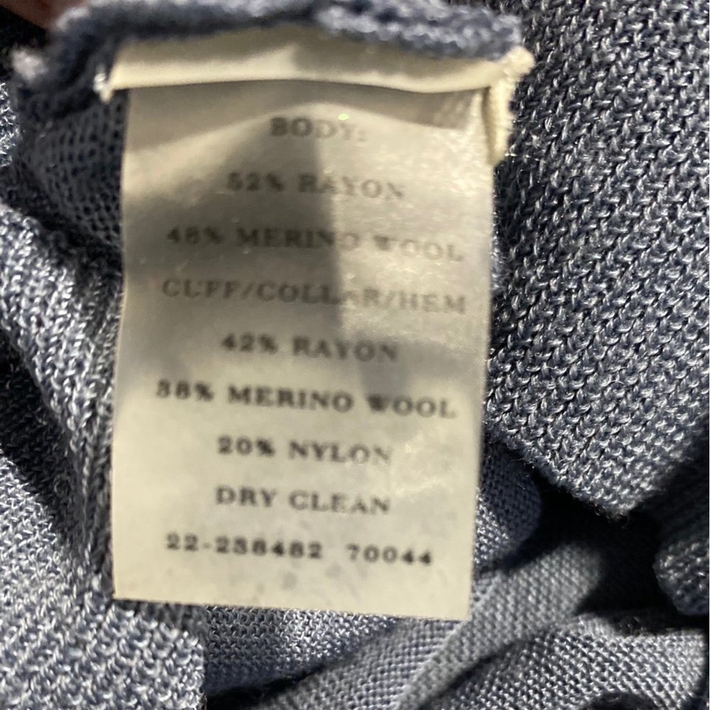 Ann Taylor‎ S Cardigan Sweater Solid Dusty Blue Color Button Down Front 3/4 SL - Picture 7 of 8